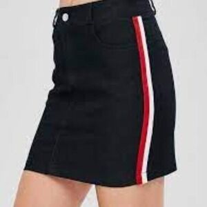 Striped Zipper Chambray Skirt Size 6